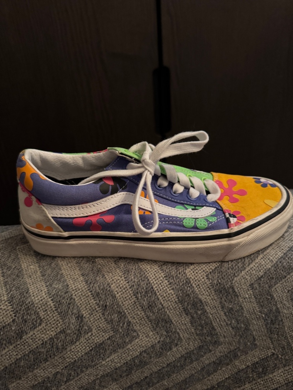 Vans Multicolor Low-Top Skate Shoe - Yellow, Purple, Green, Pink, White